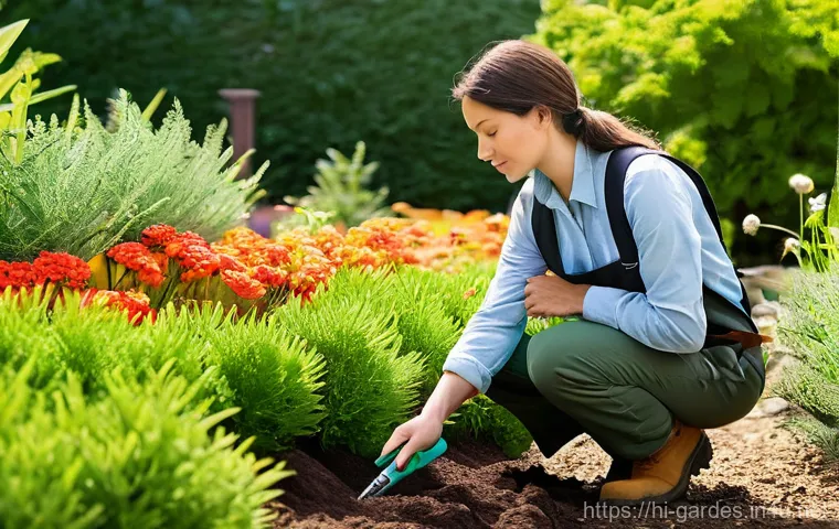 원예디자이너 직무 이해도를 높이는 방법 - **Prompt 1: The Dedicated Horticulture Designer in Action**
    "A young, focused female horticultur...