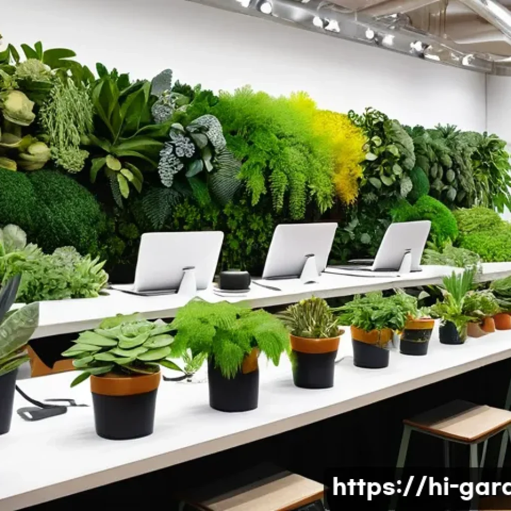 원예디자이너 자격증 취득 후 경력 관리 - A vibrant indoor botanical design workshop scene featuring diverse participants of various ages lear...
