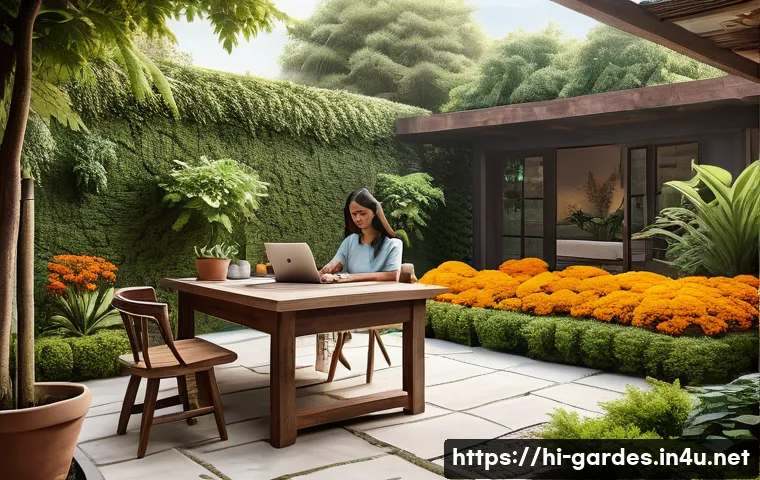 원예디자이너 자격증 학습법 - A serene Indian garden design scene featuring a person sketching a detailed garden plan on paper, su...