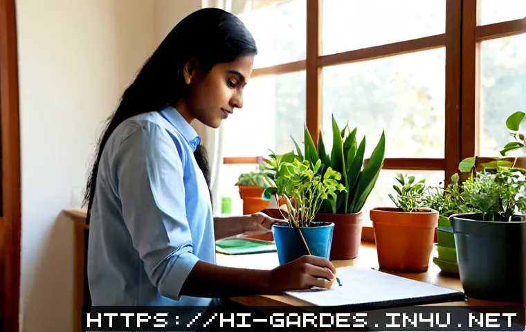 원예디자이너 자격증 취득 방법 - Photorealistic Indian adult horticulture design student studying for a professional certification at...
